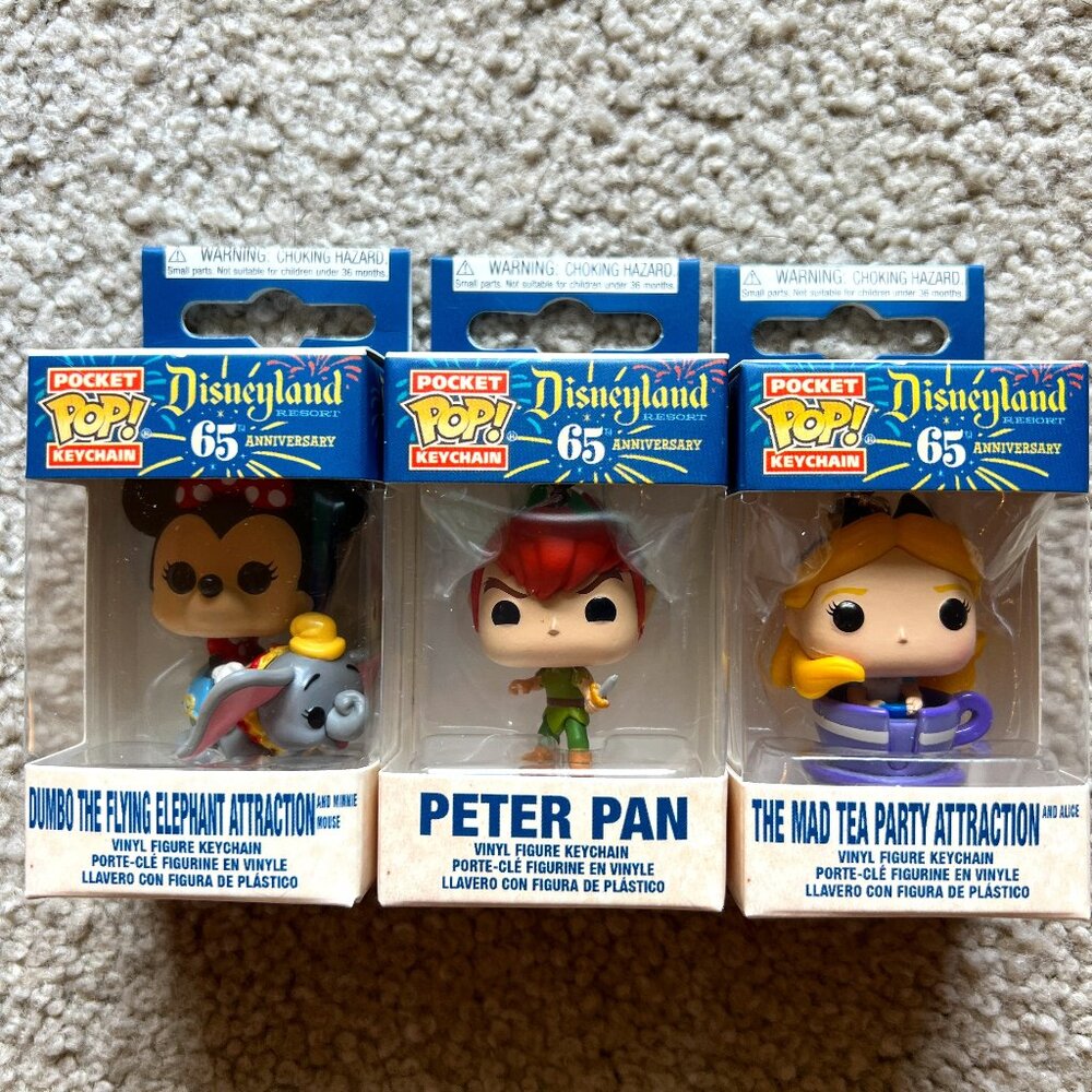 Pocket Pop! Disneyland 65th Anniversary Keychain Set of 3
